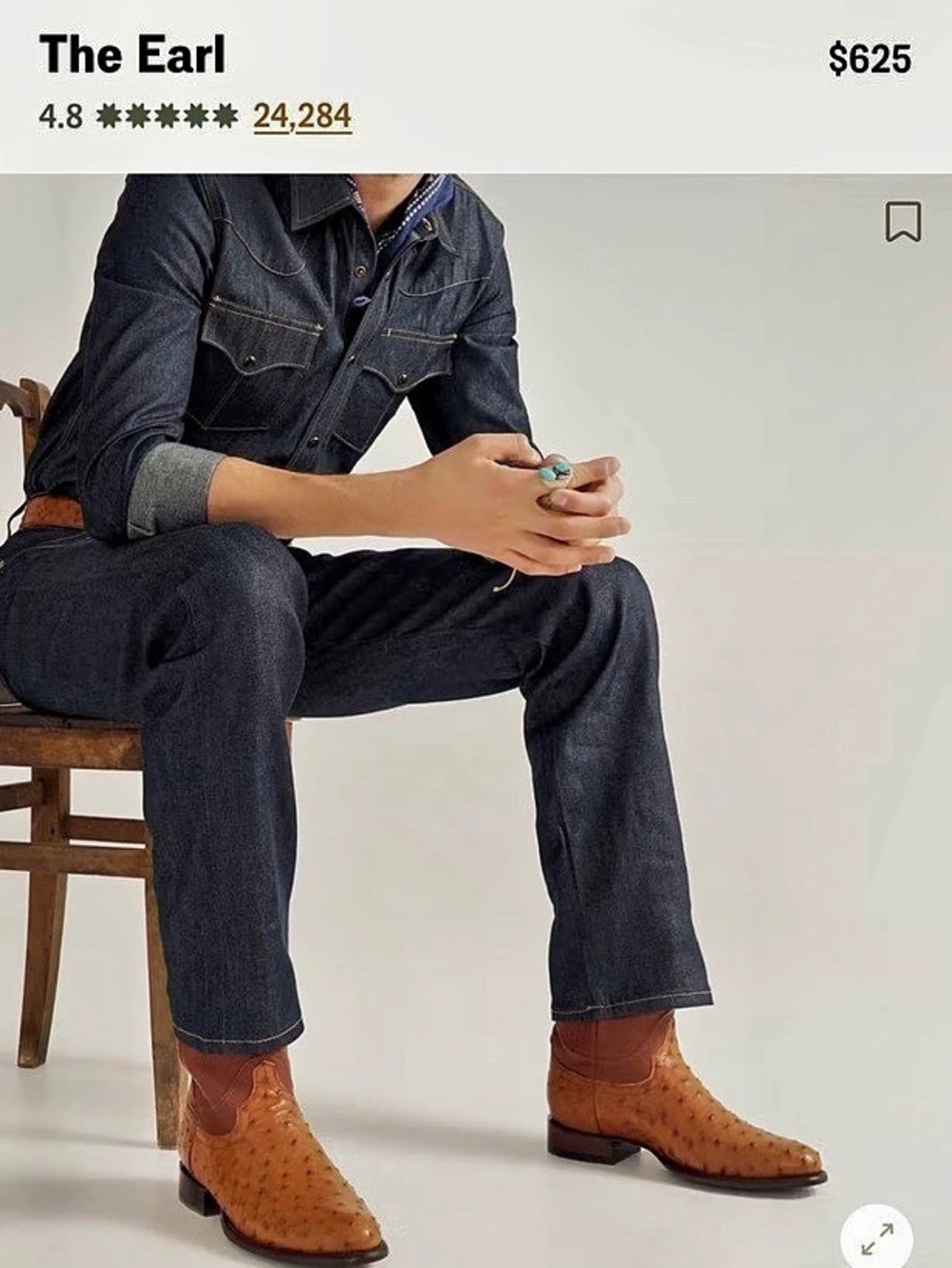 Tecovas The Earl Ostrich Cowboy Boots US 12 D